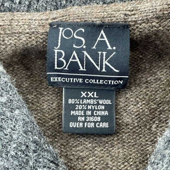 Jos. A. Bank Executive Collection Wool Blend Sweater XXL Brown & Gray 4913 - Picture 2 of 6